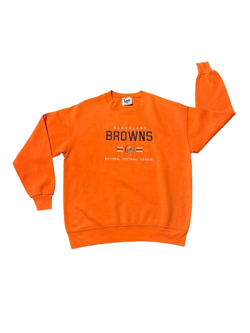 Cleveland Browns Sweatshirt L Lee Sport 90s Embroidered Orange NFL Crewneck